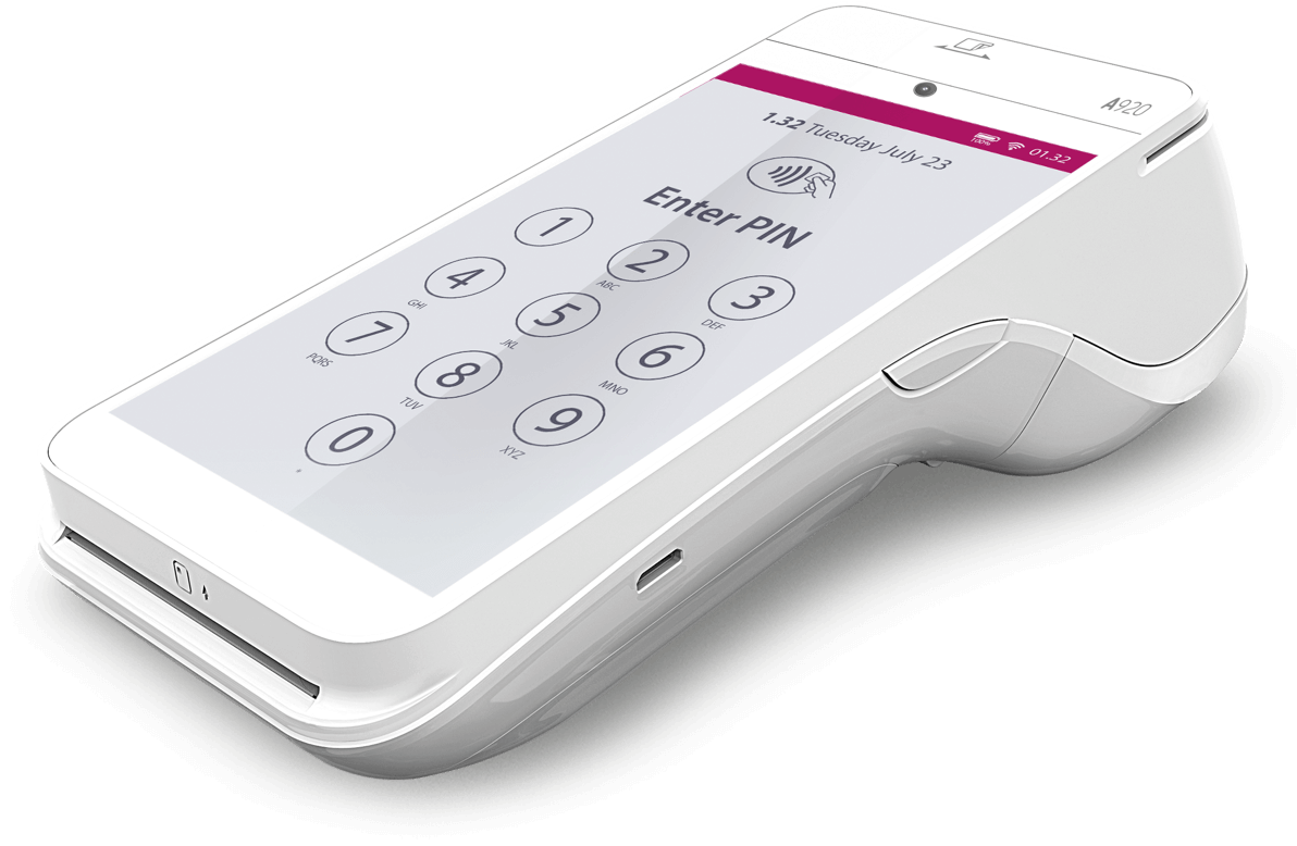 A920 card machine side view