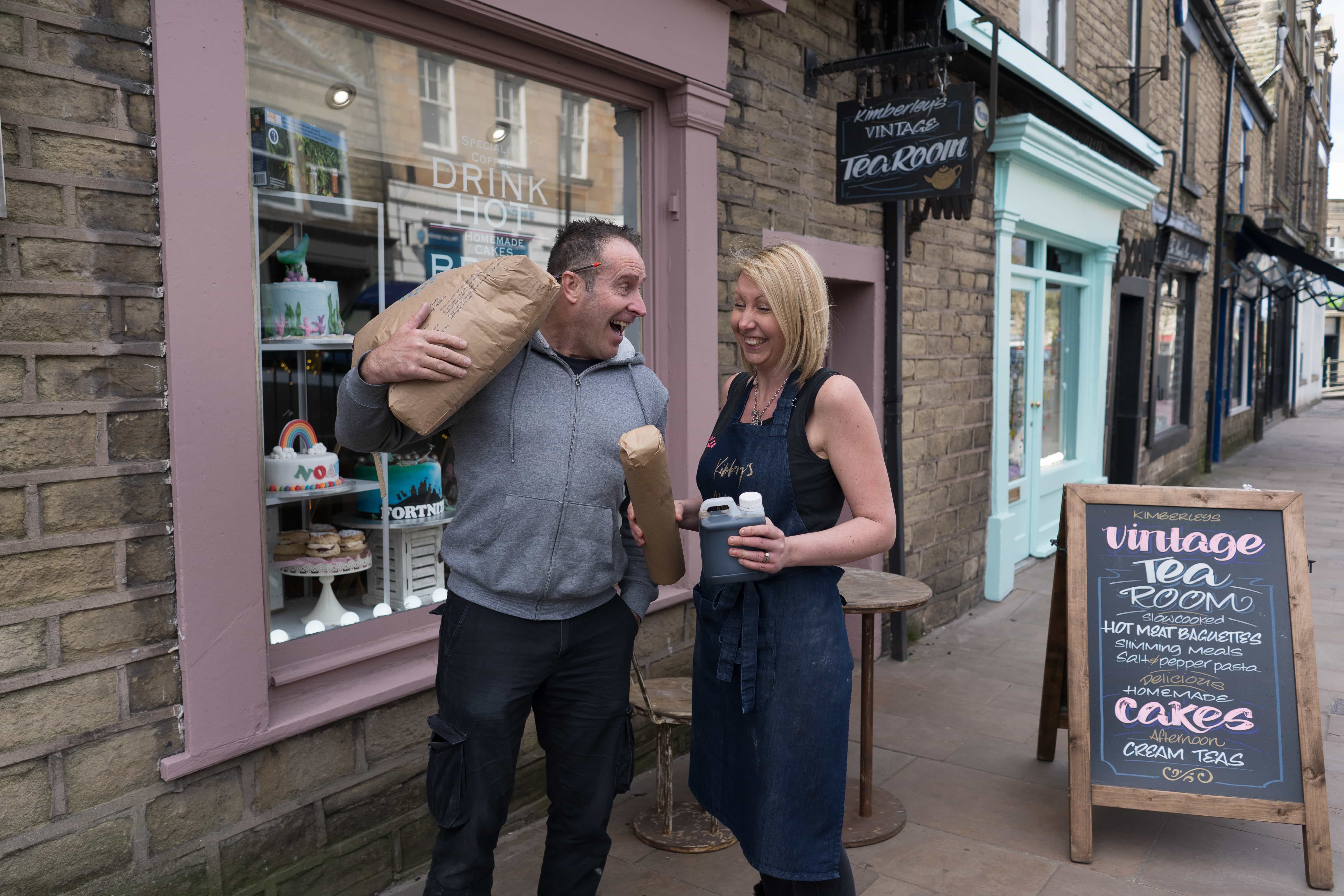 Vintage Tea Room Staff And Building